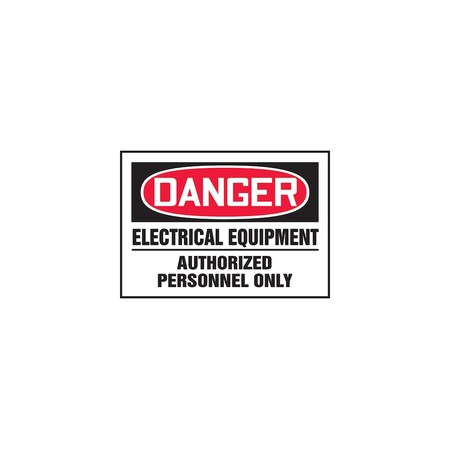 Panduit SAFETY LABEL, 5.00" X 7.00", DANGER, ELECT EQUIP, AUTHORIZED EA PLVS0507D7148